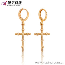 26997 Fashion Simple Cross Metal Alloy Jewelry Eardrop in 18k Gold-Plated